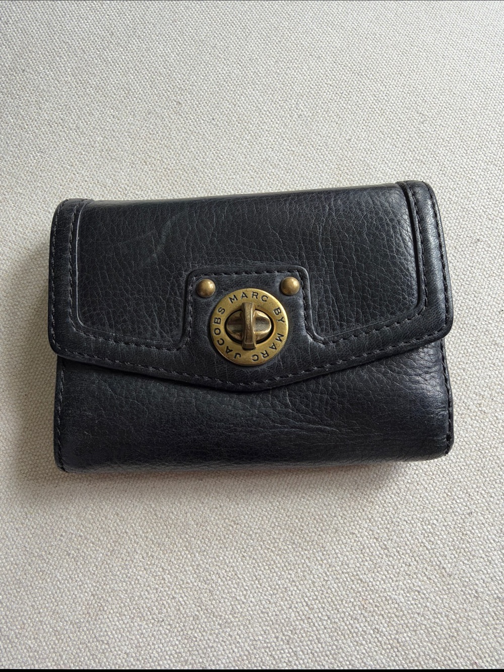 Marc by Marc Jacobs Black Leather Turn-Lock Wallet